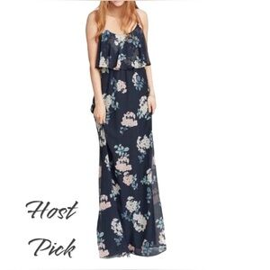 Show Me Your Mumu Women's Floral Caitlin Ruffle Maxi Dress Size 3XL Black NWT